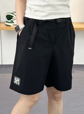 25新款MLB情侣短裤男女NY小标凉感梭织工装休闲运动裤3ASMB0453