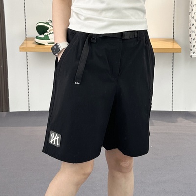 MLB短裤男女NY小标梭织工装裤