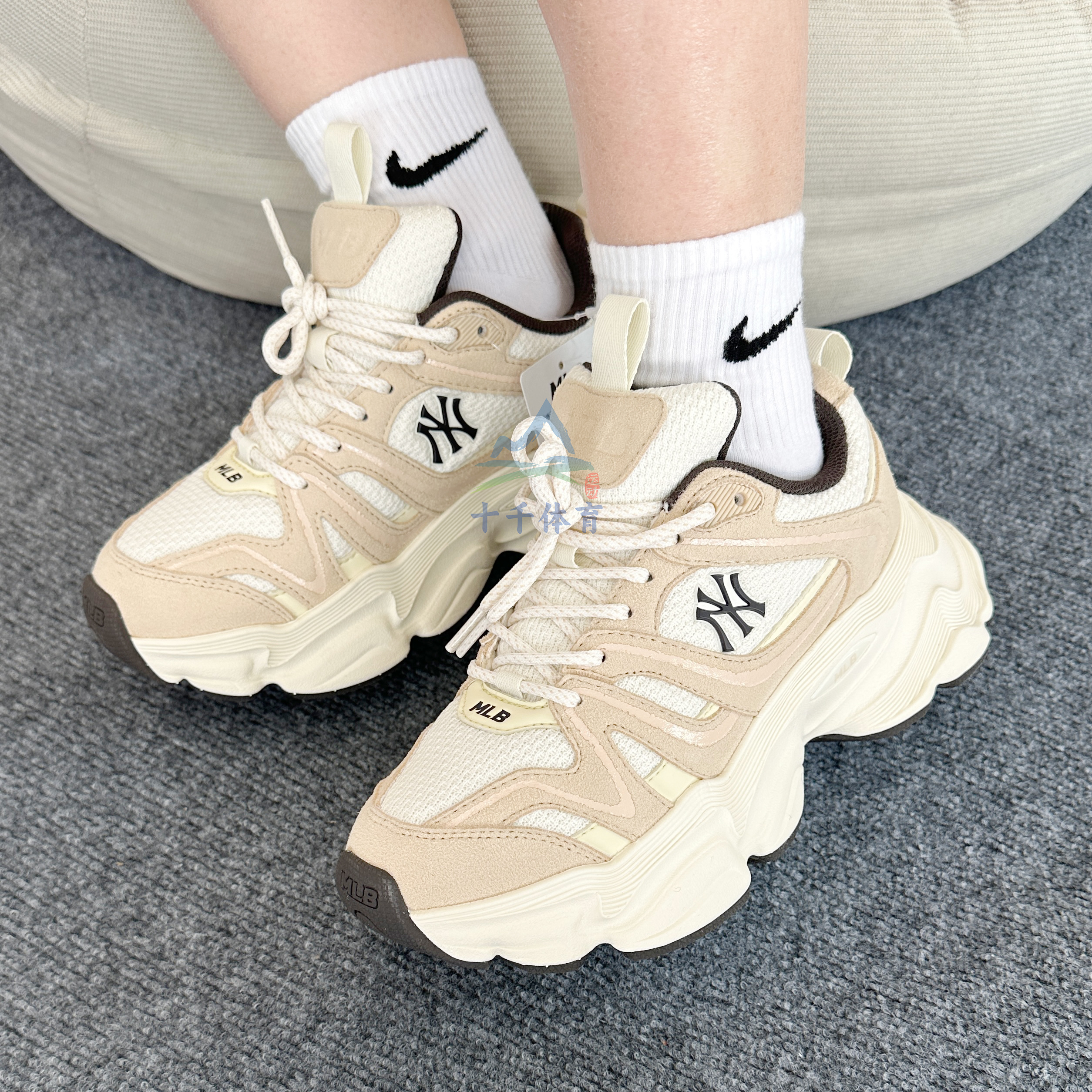 MLB老爹鞋男女NY低帮增高运动鞋