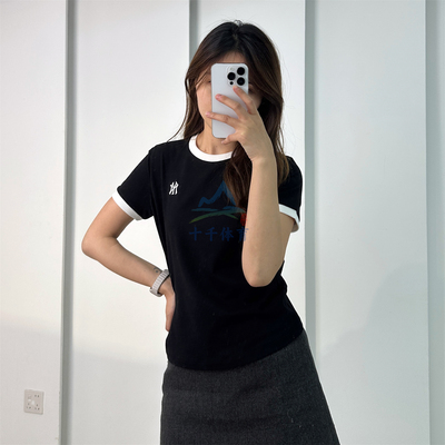 MLB小标休闲透气修身圆领运动T恤