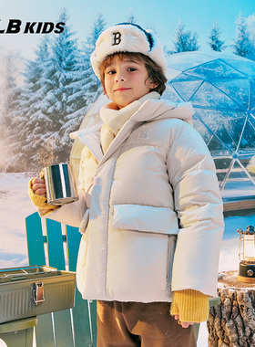 MLB儿童羽绒服24秋冬新款男女童NY小标连帽防风保暖外套7ADJB0146