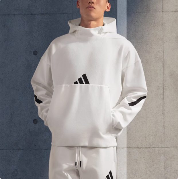 阿迪达斯男子保暖连帽卫衣套头衫