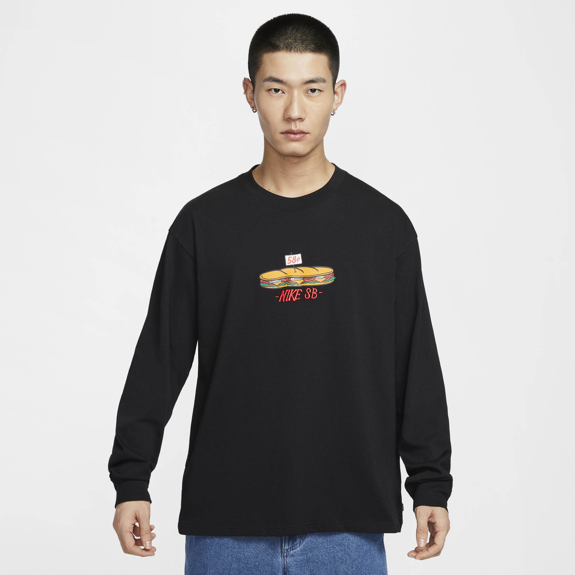 Nike耐克卫衣男子2025新款SB纯棉宽松休闲柔软长袖滑板T恤HJ0807