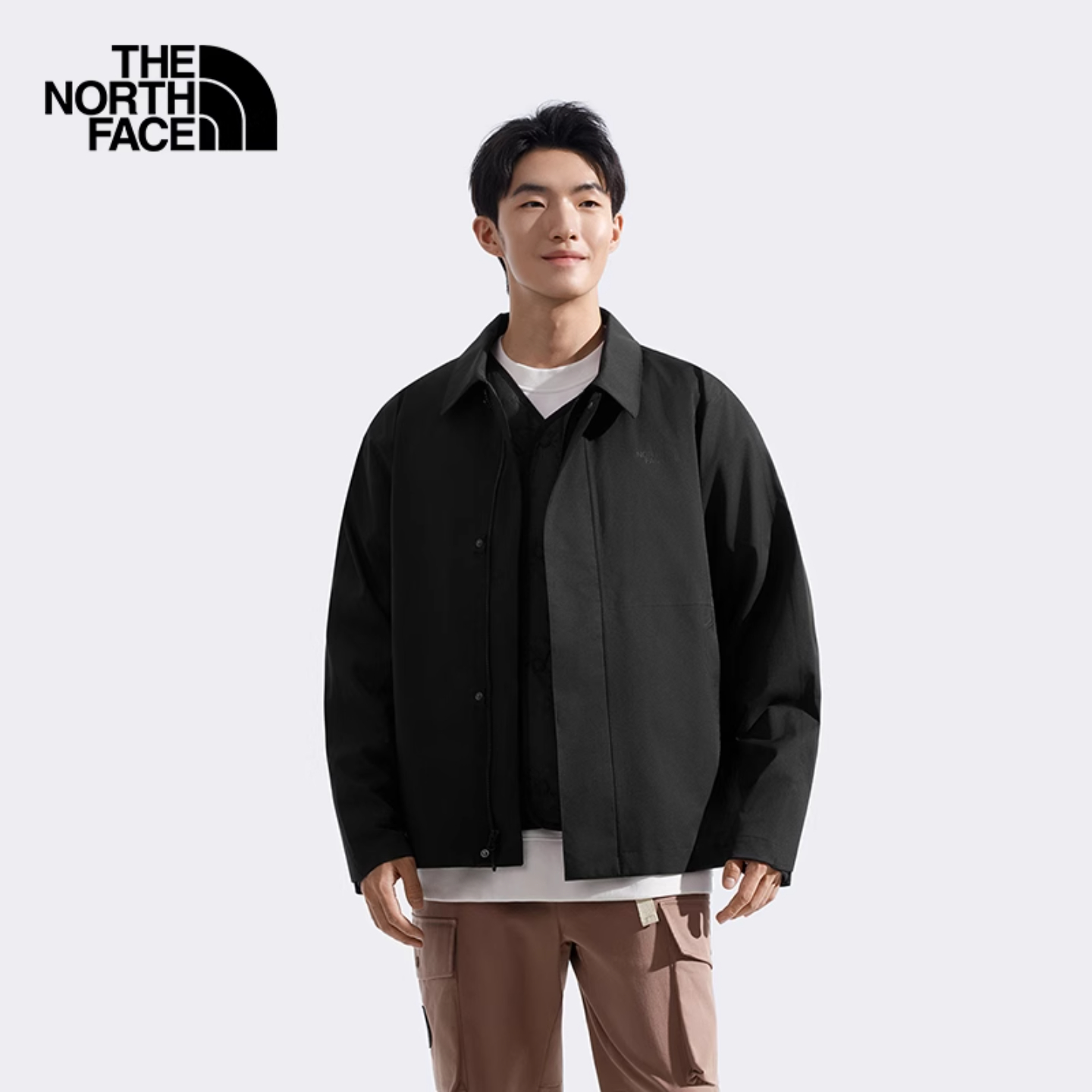 北面户外宽松棉服背心二合一男