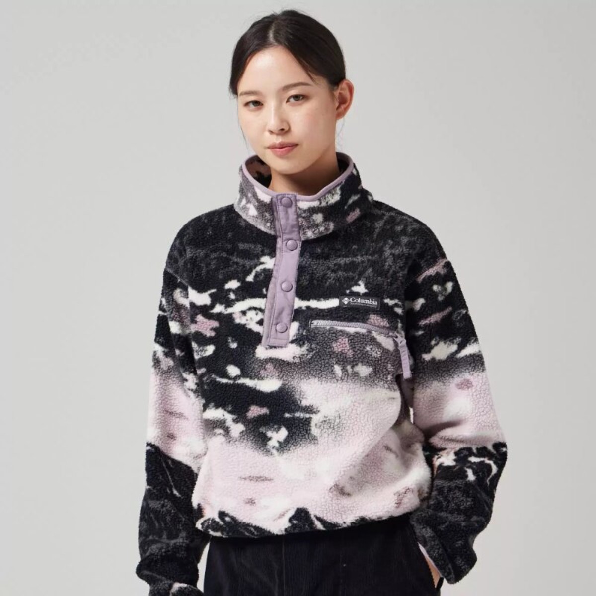 哥伦比亚户外羊羔绒保暖抓绒衣女