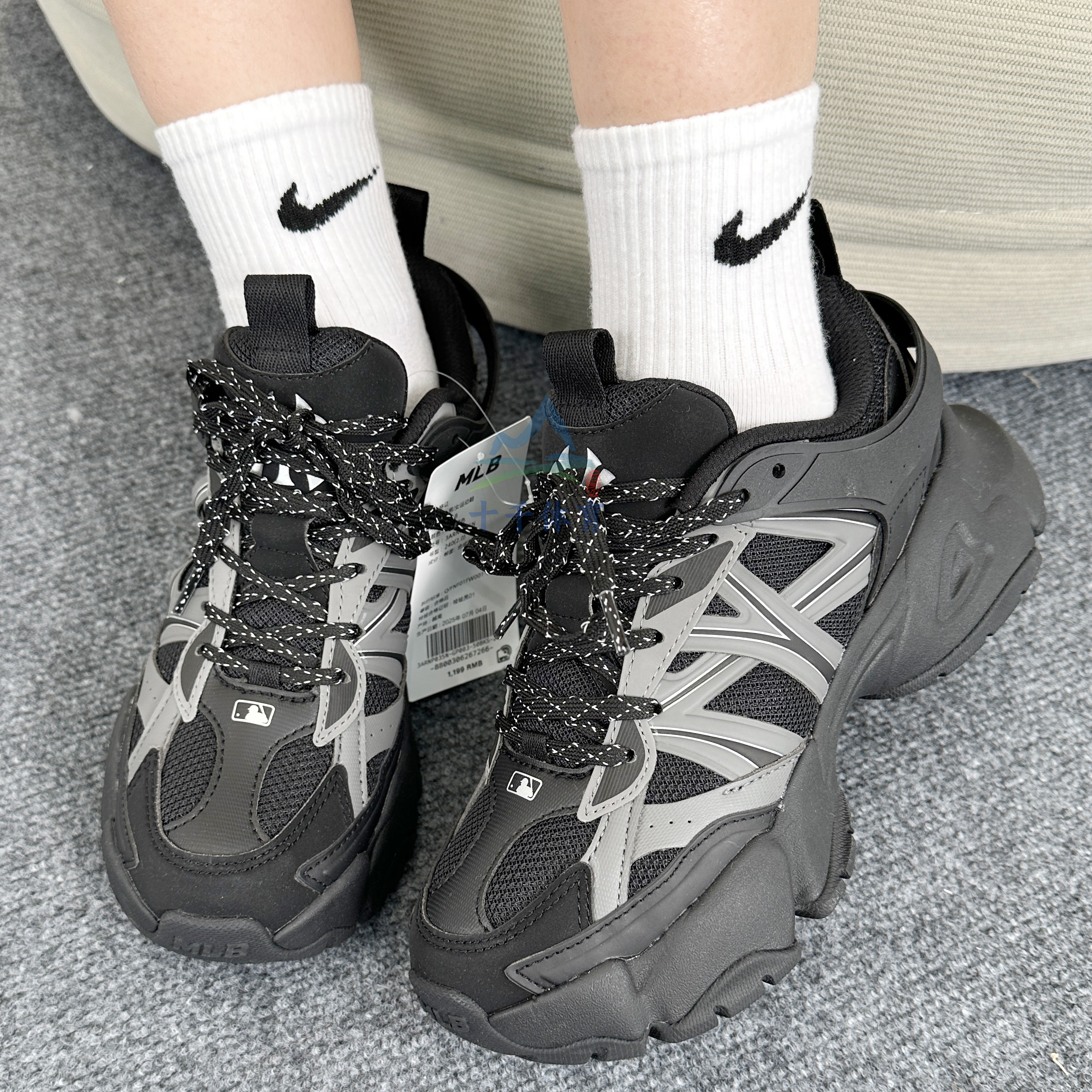 MLB老爹鞋男女NY厚底增高运动鞋