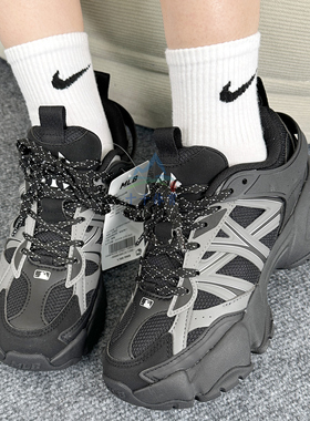 25秋季新款MLB老爹鞋男女NY复古做旧厚底增高运动休闲鞋3ARNP035N