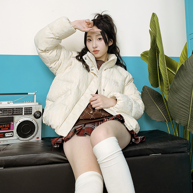 MLB女式NY复古暗花鹅绒羽绒服