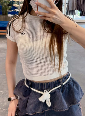 Adidas阿迪达斯女子originals Cali Tee针织修身短袖T恤KE0200