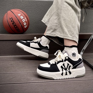 3ASXCSD4N 男女NY复古低帮厚底轻便运动休闲鞋 24新款 MLB情侣板鞋