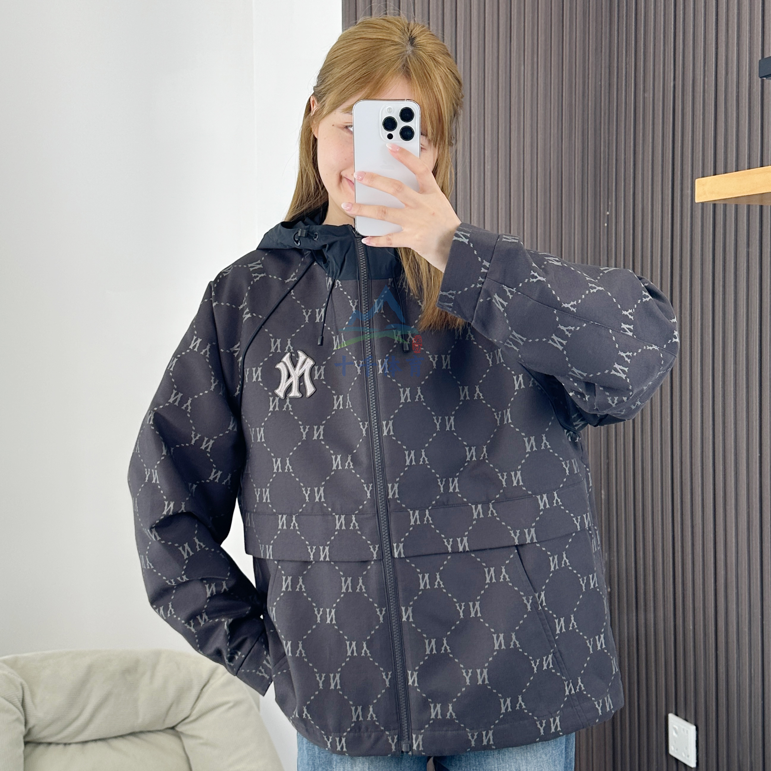 MLB冲锋衣外套男女NY老花夹克