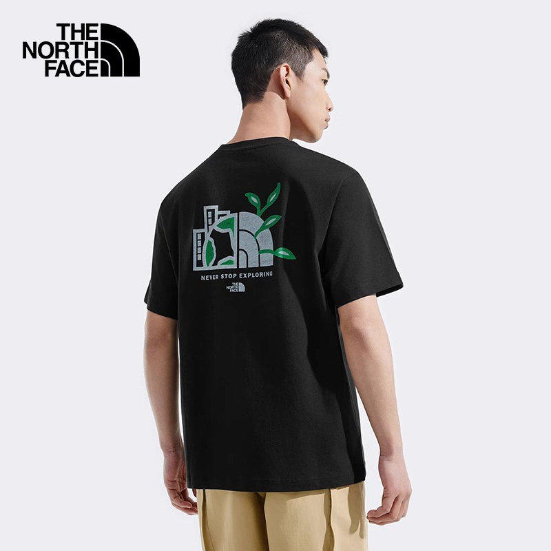 The North Face北面短袖男女款户外纯棉印花透气休闲运动T恤8DEU
