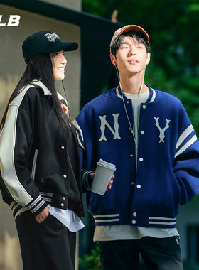 MLB男女NY复古抓绒外套棒球服