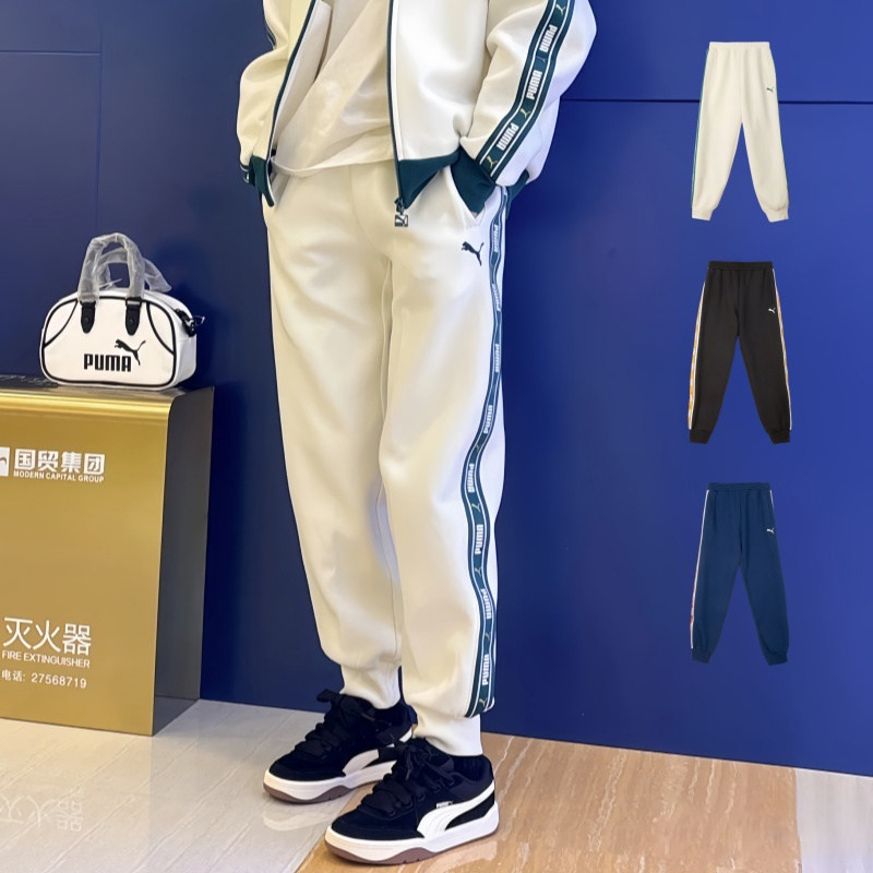 25新款PUMA彪马运动裤男女复古串标宽松卫裤束脚裤休闲长裤633270