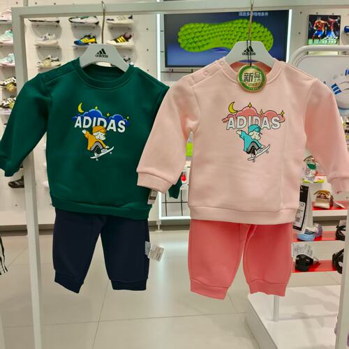 阿迪达斯婴幼童加绒卫衣卫裤套装