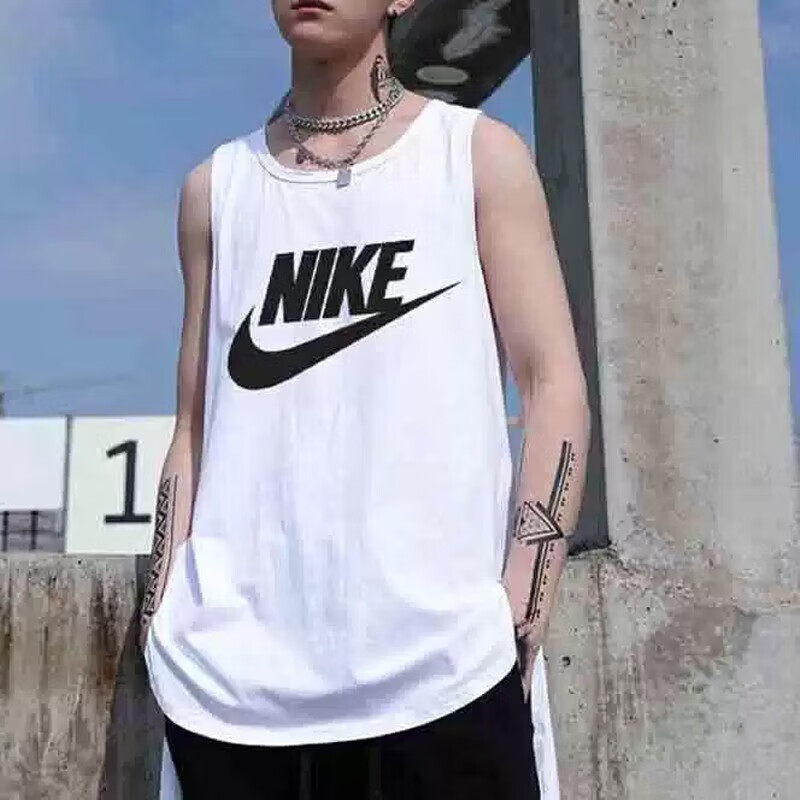 Nike耐克男圆领透气纯棉无袖T恤