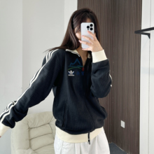 Adidas阿迪达斯男女三叶草华夫格复古运动夹克外套JW0110/JW0109