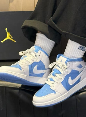 Jordan耐克乔丹男女童AJ1板鞋25春季新款传奇蓝大童运动鞋FZ3933