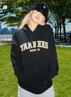 MLB连帽运动卫衣情侣学院风胶印logo时尚潮流套头衫3AHDV0134