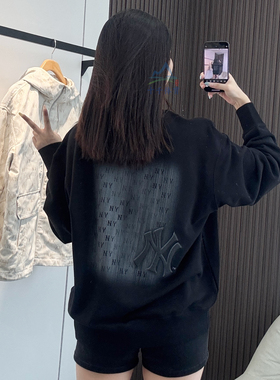 25秋季新款MLB卫衣男女NY复古波普老花印花运动套头衫3AMTM0854