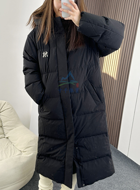 25冬季新款MLB羽绒服男女NY防水鹅绒长款连帽棉羽外套3ADJV4056