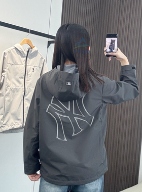 25秋季新款MLB儿童冲锋衣NY大标防泼水休闲运动夹克外套7AWJB0654