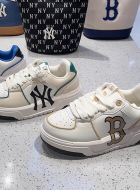 MLB板鞋男女情侣复古运动休闲鞋学长鞋厚底增高小白鞋3ASXCLB3N
