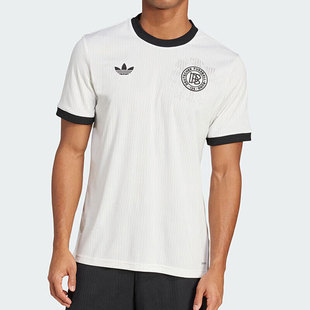 adidas阿迪达斯男款三叶草宽松圆领足球服运动休闲短袖T恤 JY0247