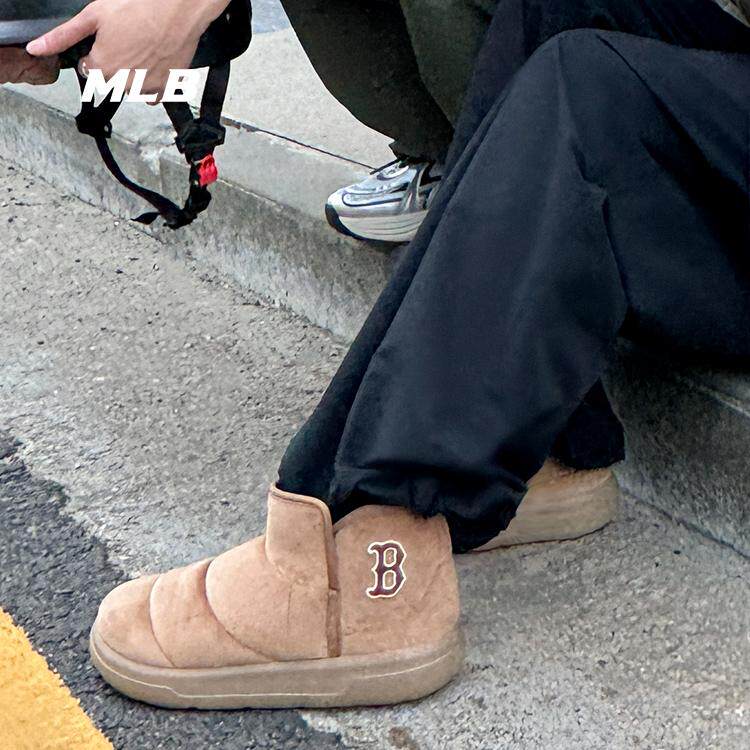 24年新款MLB情侣棉鞋男女NY镂空小标刺绣保暖运动休闲鞋3AWBBCB46