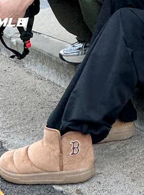 24年新款MLB情侣棉鞋男女NY镂空小标刺绣保暖运动休闲鞋3AWBBCB46