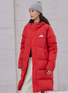 阿迪达斯男女运动长款保暖连帽羽绒服外套KS6482/KS6480/KS6481