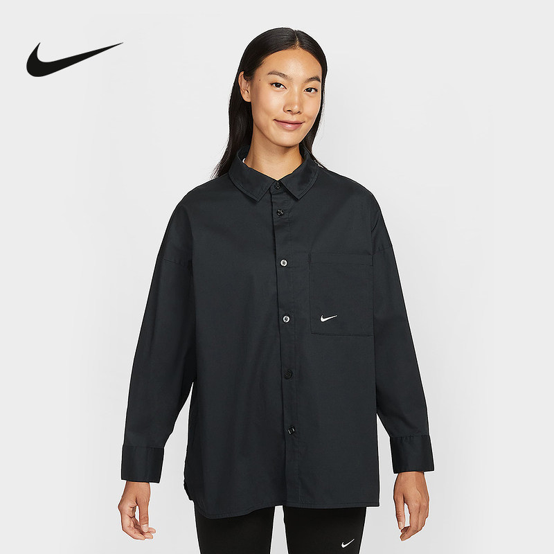 NIKE耐克府绸宽松长袖女子衬衫