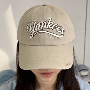 25新款MLB情侣棒球帽男女复古刺绣大logo运动遮阳鸭舌帽3ACPV015N