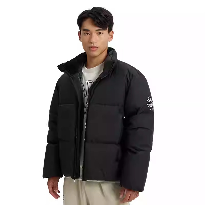 24新款UA安德玛男子羽绒服Limitless短款立领运动棉羽外套1384643