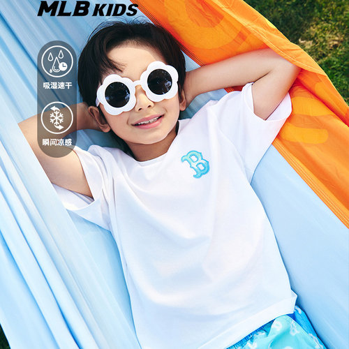 MLB儿童短袖NY老花速干凉感T恤