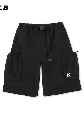 MLB裤子男女情侣大口袋宽松休闲短裤24新款五分裤3ASMB0743