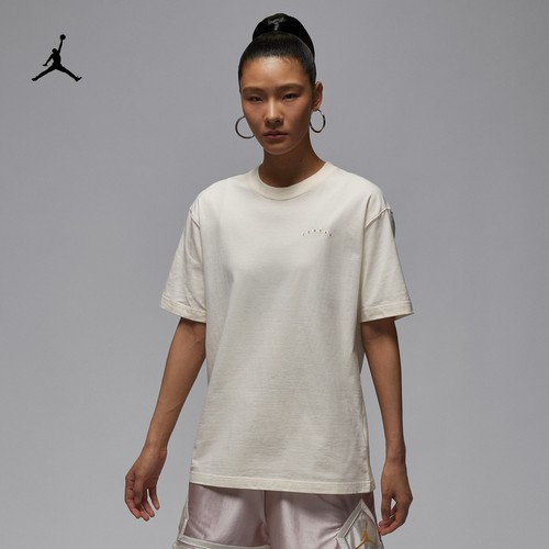 JORDAN耐克女子印花纯棉短袖T恤