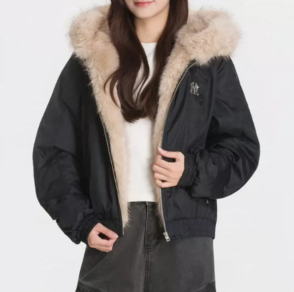 MLB美职棒女NY连帽休闲保暖棉服