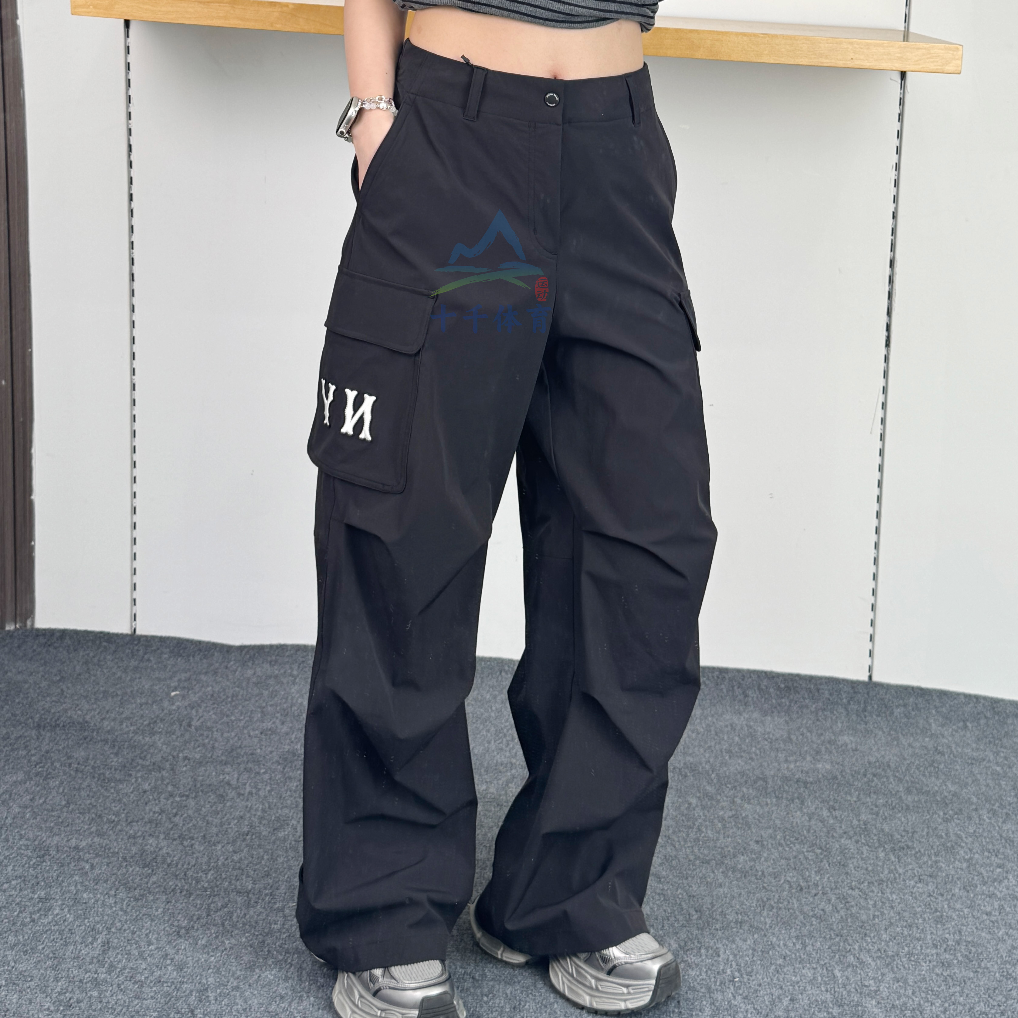 25新款MLB运动裤女NY凉感工装裤宽松阔腿裤速干梭织长裤3FWPB0753