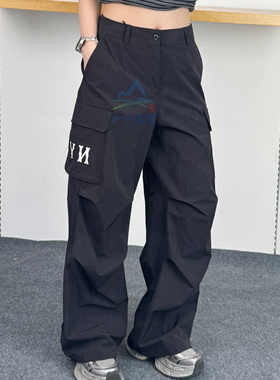 25新款MLB运动裤女NY凉感工装裤宽松阔腿裤速干梭织长裤3FWPB0753