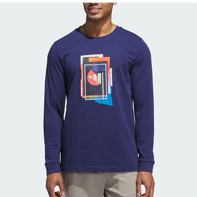 阿迪达斯男士高尔夫运动长袖T恤