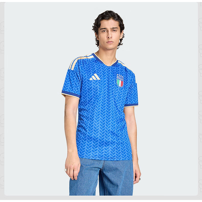 adidas阿迪达斯意大利国家队世界杯球衣主场球休闲速干短袖JL6937