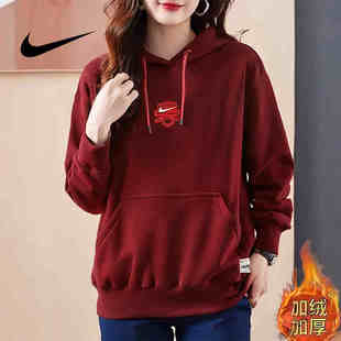 Nike耐克25春季新款灵蛇迎新李梦同款女子连帽卫衣套头衫HV8461