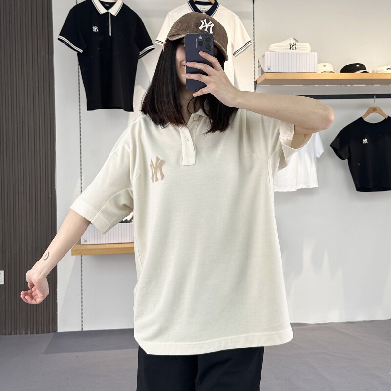 25新款MLB情侣短袖男女NY复古字母印花POLO衫运动T恤3APQB0453,运动服/休闲服装,运动POLO衫,淘宝优惠券,粉丝福利购,淘宝优惠卷