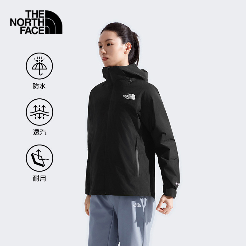 北面女三合一防水羽绒内胆冲锋衣