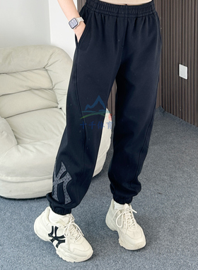 25秋季新款MLB长裤男女NY复古老花大标加绒束脚运动裤3APTM2056