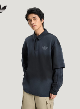 26新款adidas阿迪达斯棉质假两件POLO衫男子长袖T恤KR5053/KR5054