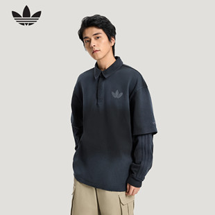 26新款 男子长袖 T恤KR5053 KR5054 adidas阿迪达斯棉质假两件POLO衫