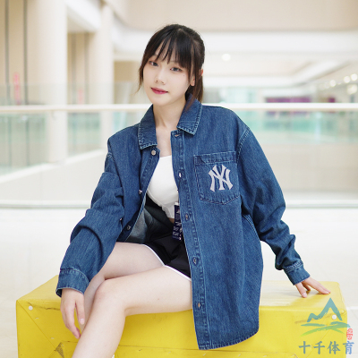 MLB牛仔衬衫运动休闲宽松外套