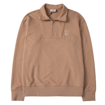 MLB男女半拉链立领纯色宽松卫衣